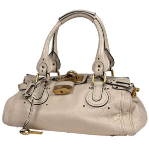 Chloé Chloe Paddington handbag, white leather, for women.